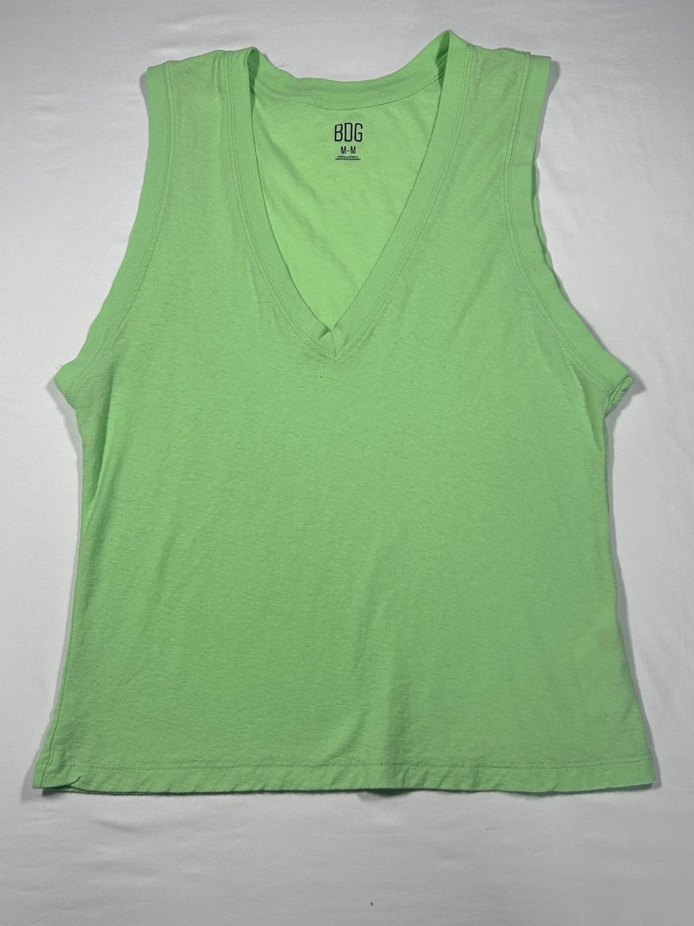BDG Light Green V-Neck Sleeveless Tank Top